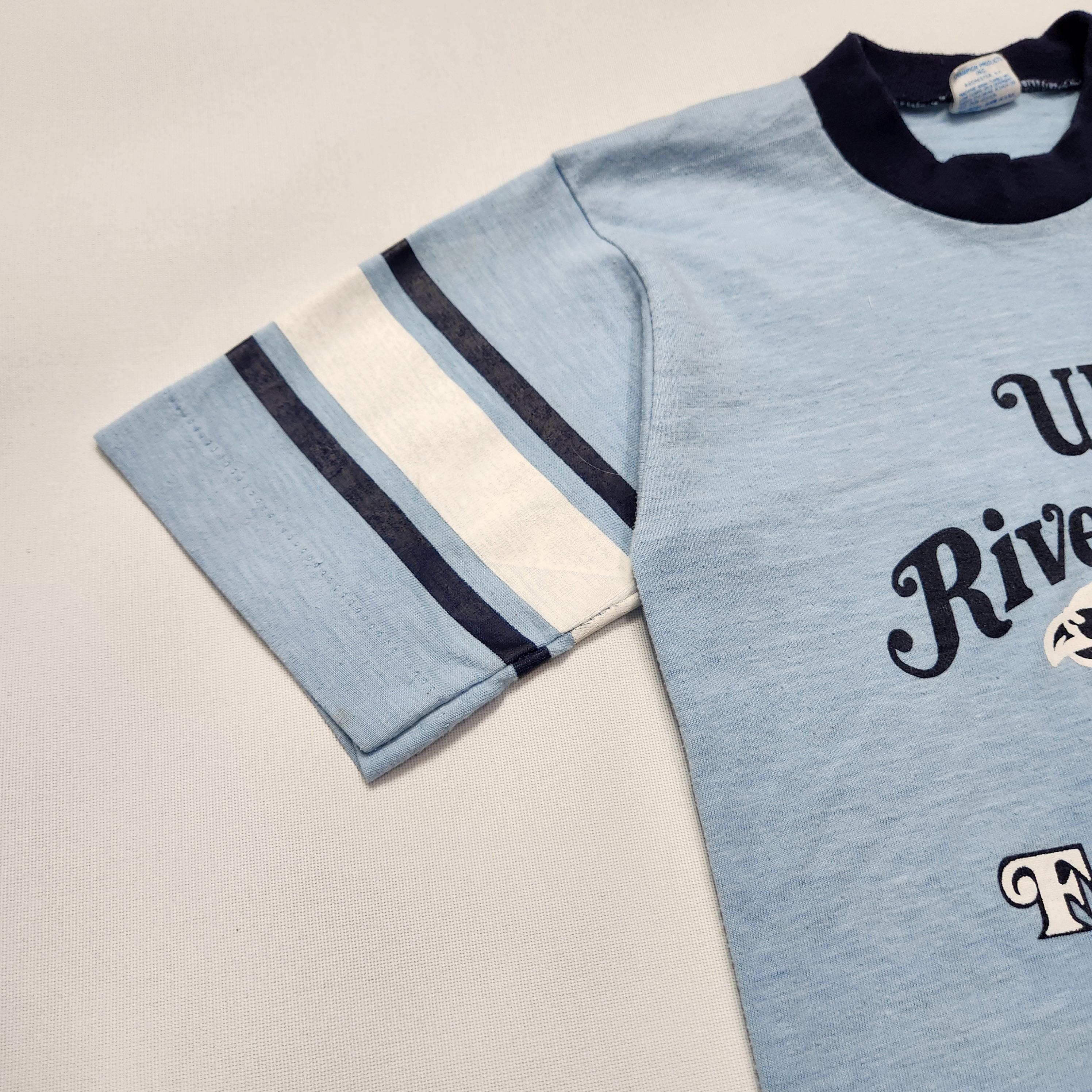 Vintage 70s Champion UW River Falls Falcons Ringer Tee Kids 2/3y image 4