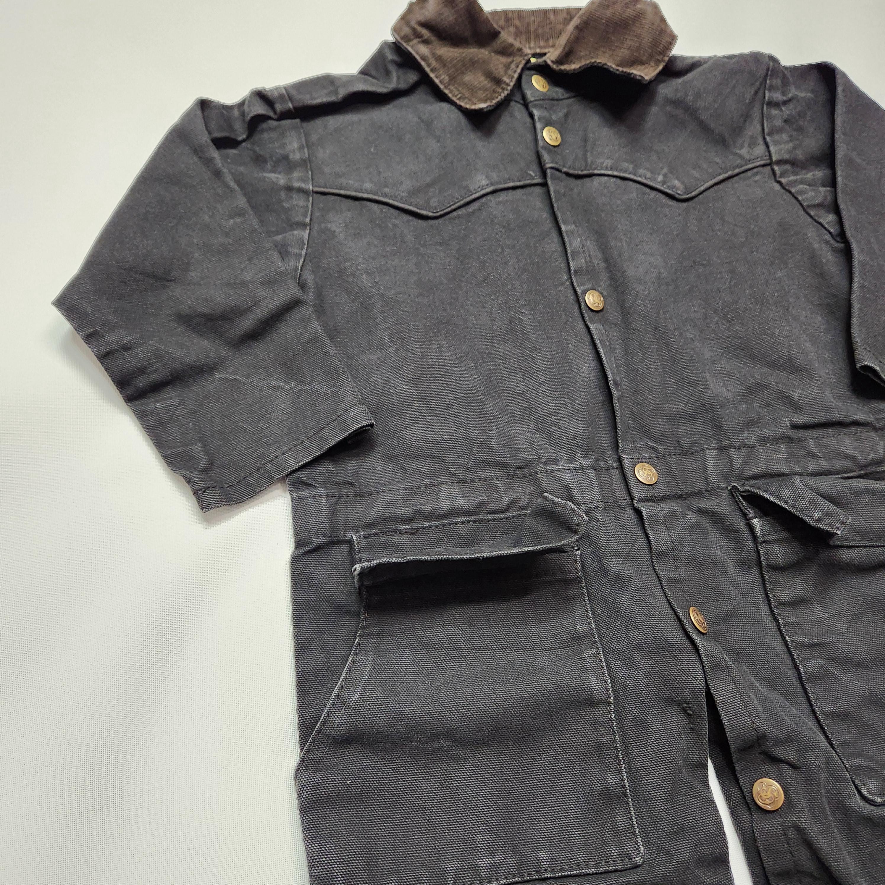 Vintage 90s Schaefer Outfitter Black Canvas Western Coverall Jumpsuit 2-3y image 3