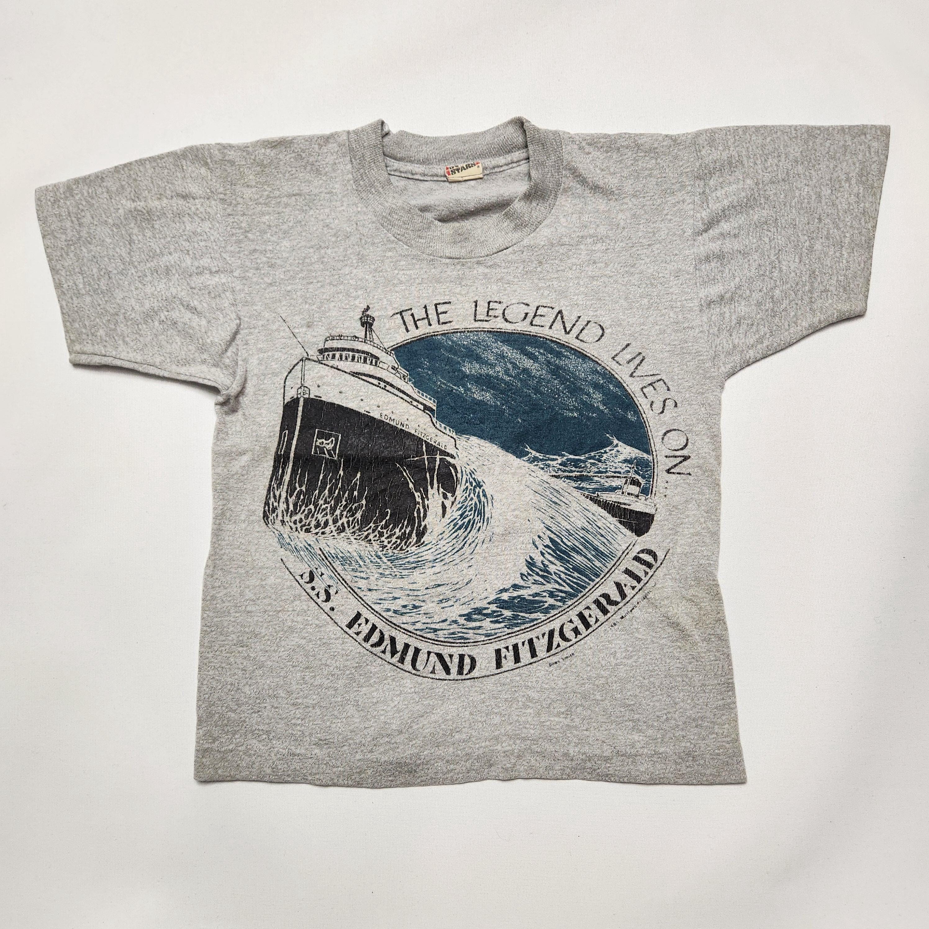 Vintage 80s Screen Stars SS Edmund Fitzgerald The Legend Lives On T-Shirt 3-5