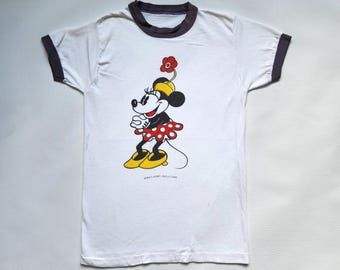 Camiseta vintage de Minnie Mouse, para niños de 7 a 10 años, producción de Disney
