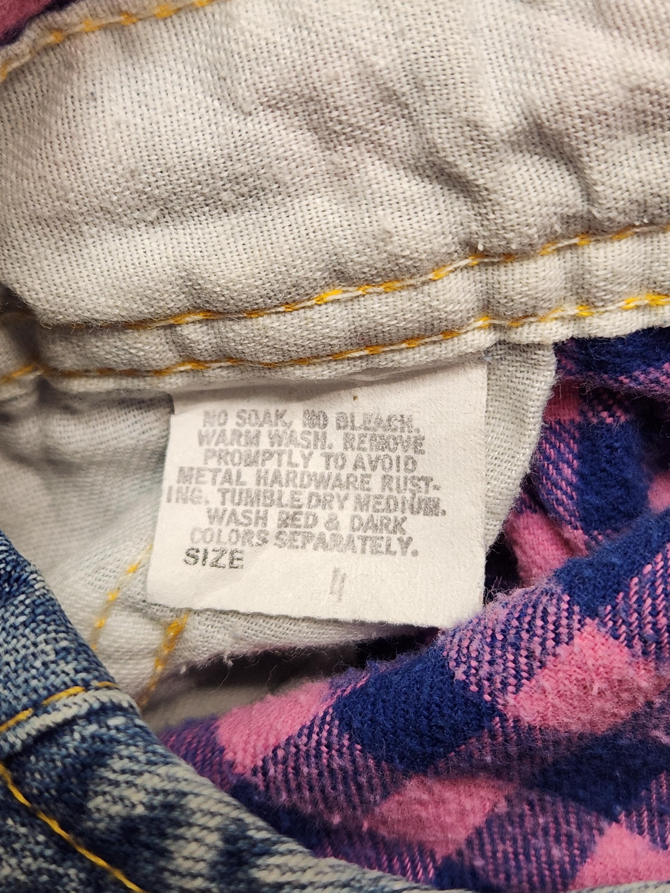 Vintage 80s OshKosh Bgosh Flannel Lined Denim Overalls Heart Patch Size 3/4 image 9