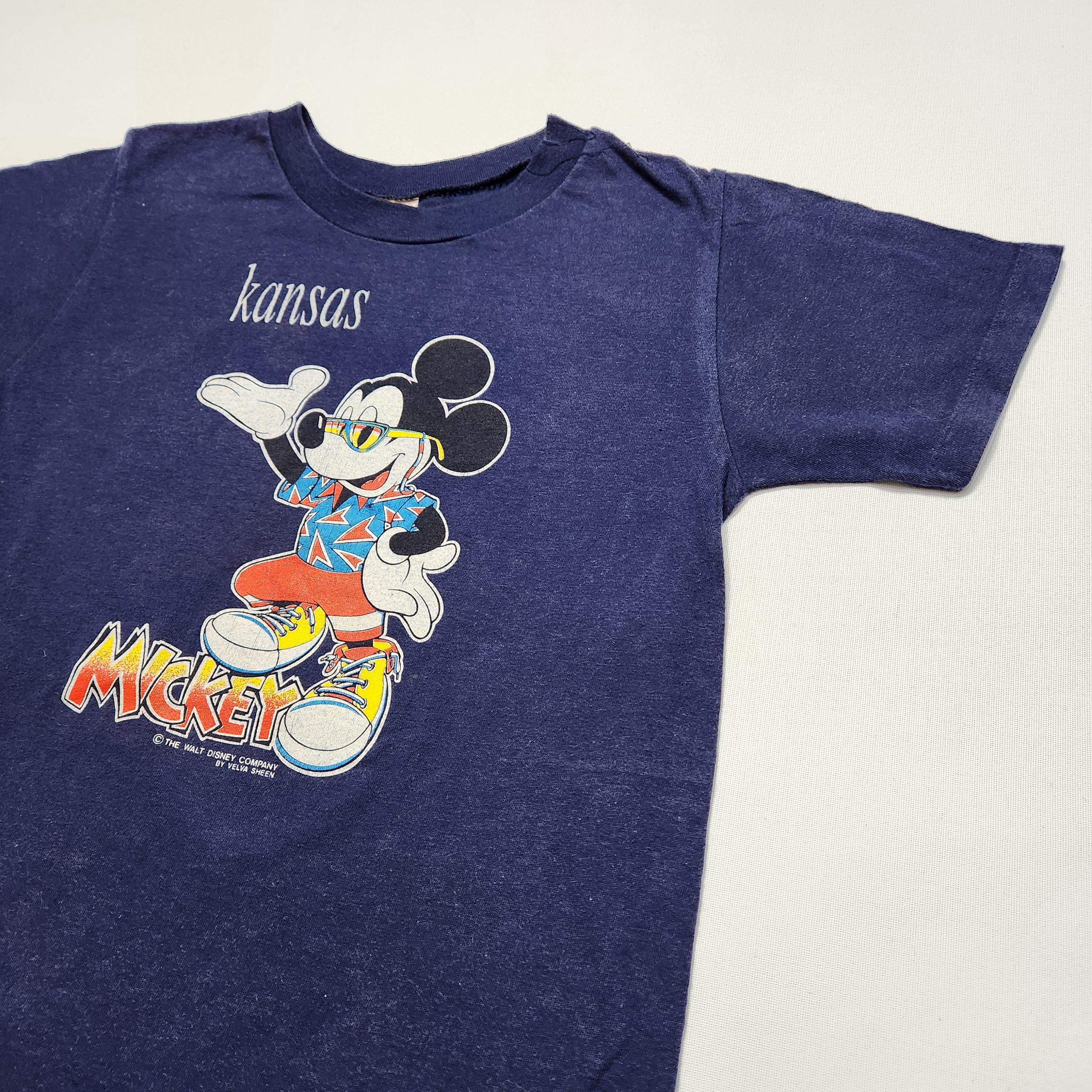 Vintage Mickey Mouse Kansas Navy T-shirt (7-9y) image 2