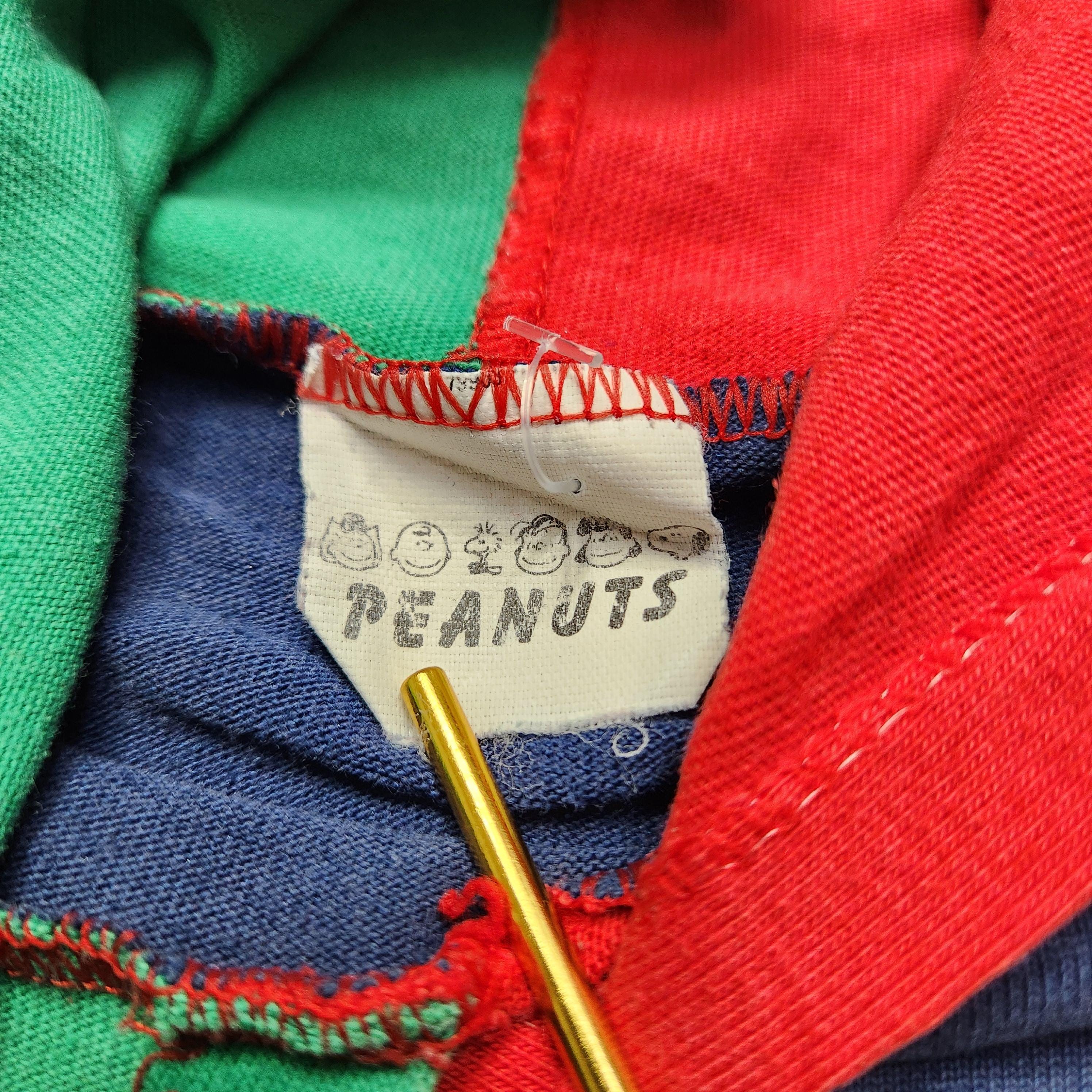 90s Peanuts Snoopy Good Grief Color Block Hooded Tee Shirt (Kids 4/5y) image 8