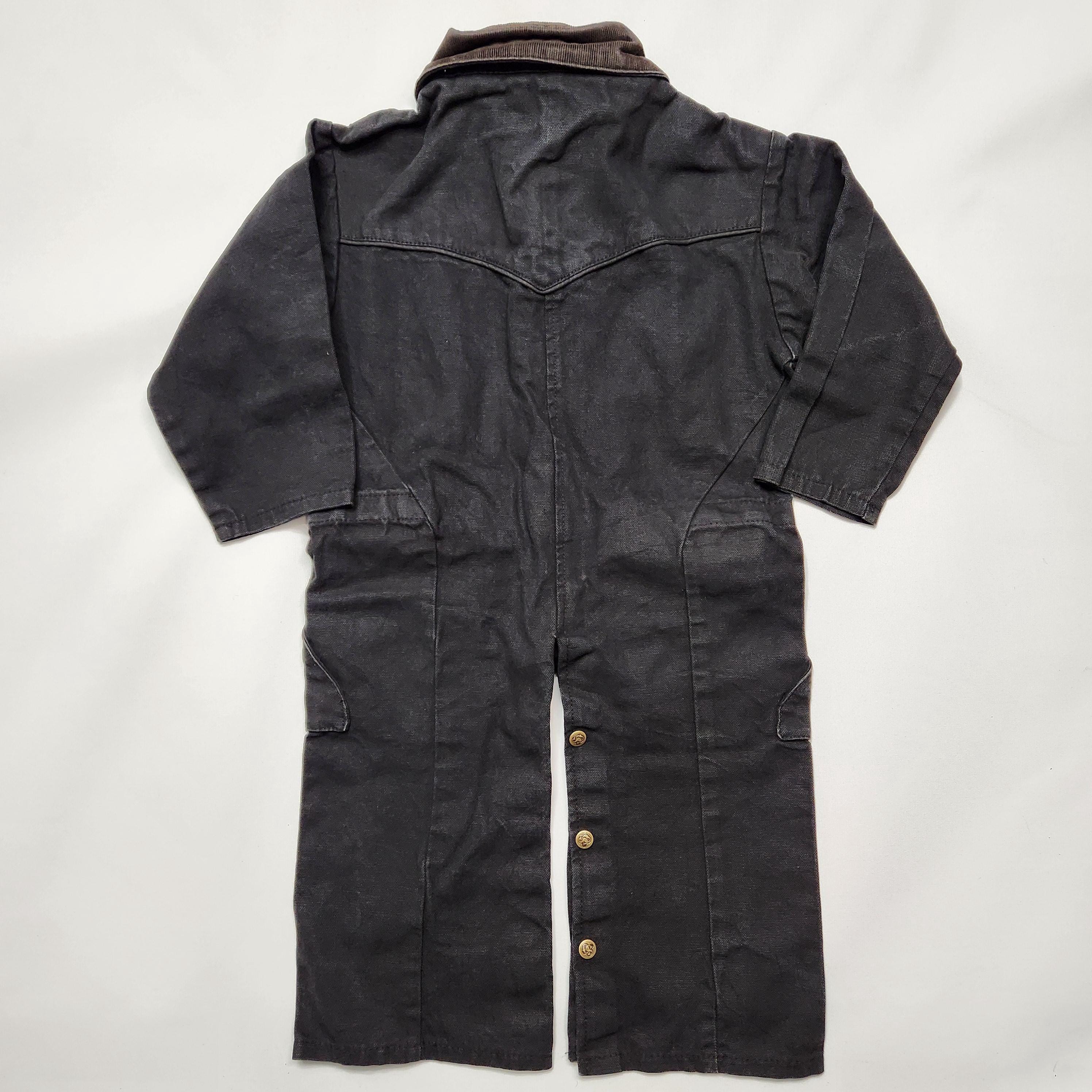 Vintage 90s Schaefer Outfitter Black Canvas Western Coverall Jumpsuit 2-3y image 9