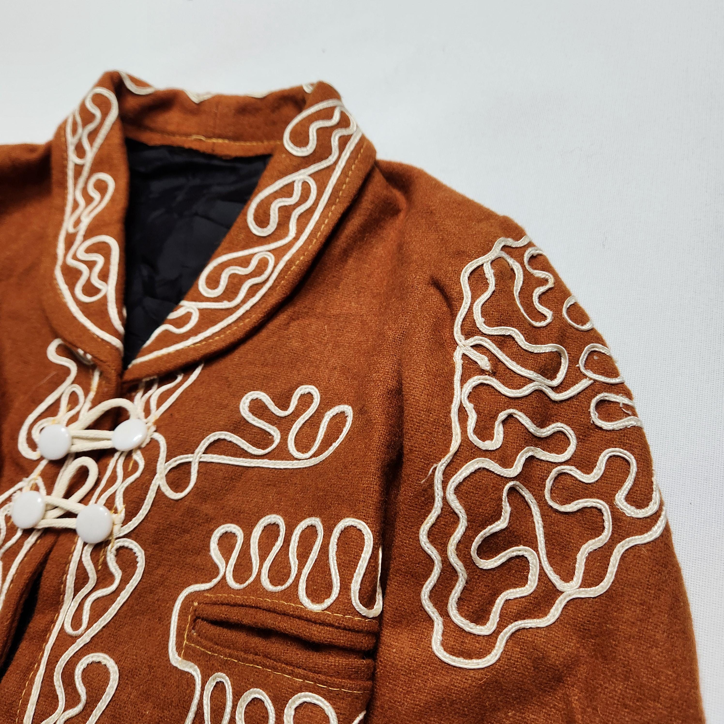 Vintage 60s 70s Embroidered Wool Charro Mariachi Bolero Jacket Toddler 2/3T image 2