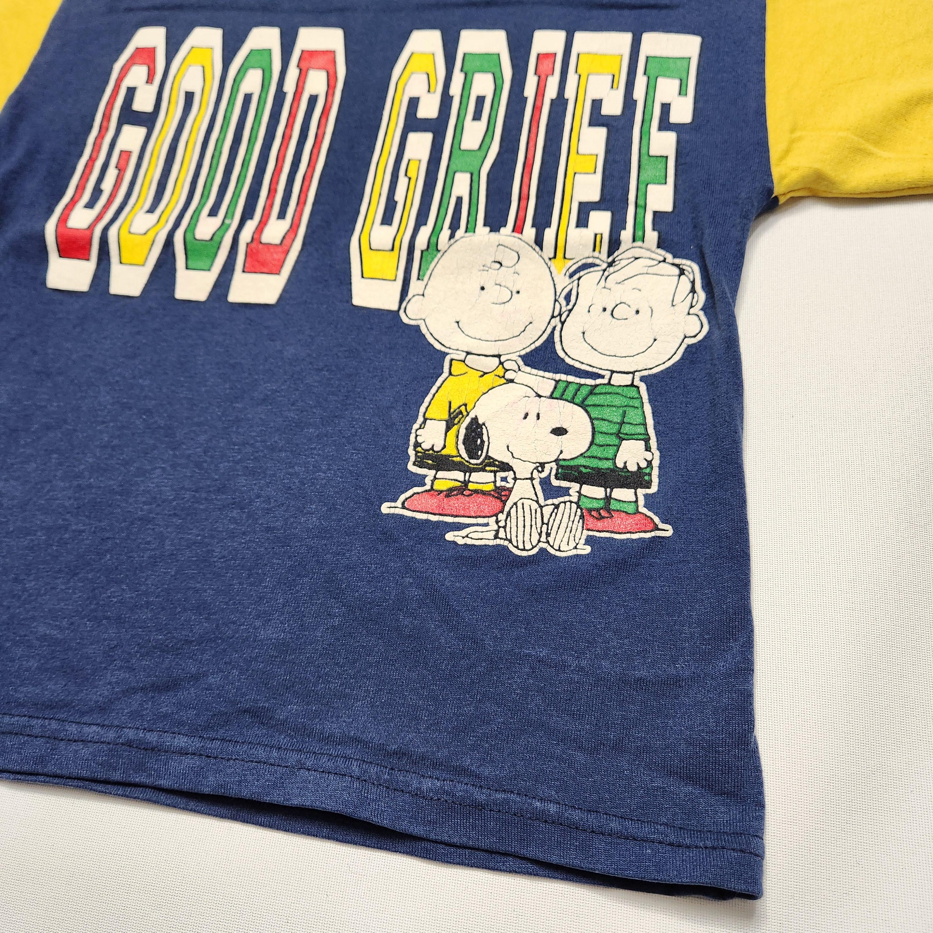 90s Peanuts Snoopy Good Grief Color Block Hooded Tee Shirt (Kids 4/5y) image 4