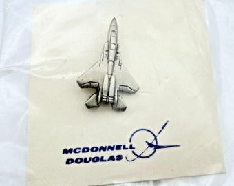 Vintage McDonnell Douglas F-15 Adler USAF Luftwaffe Kampfjet Revers Krawattennadel