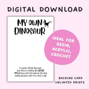 Cartão de apoio de dinossauro, cartão de resina, cartão de apoio de dinossauro, cartões de exibição de resina, urso preocupado PNG, download digital de cartão de embalagem, Pocket Pal