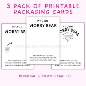 Cartões de Urso Preocupado para Imprimir, Design de Urso Preocupado, Modelo de Abraço de Bolso, Impressões de Cartões com Suporte de Resina, Cartões de Saúde Mental, Abraço de Urso para Imprimir