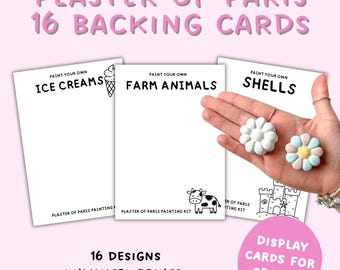 Plaster Of Paris Backing Cards, Painting Kits Display Cards, Starter Pack Bundle For Small Business, Plaster Craft Digital Downloads