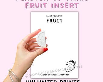 Plaster Of Paris Fruit Theme Backing Cards, Painting Kits Display Cards, Printable Inserts For Crafts, Plaster Craft Digital Downloads