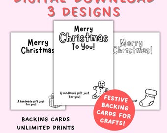 Christmas Backing Card PNG, Festive Printable Packaging (Digital Download)