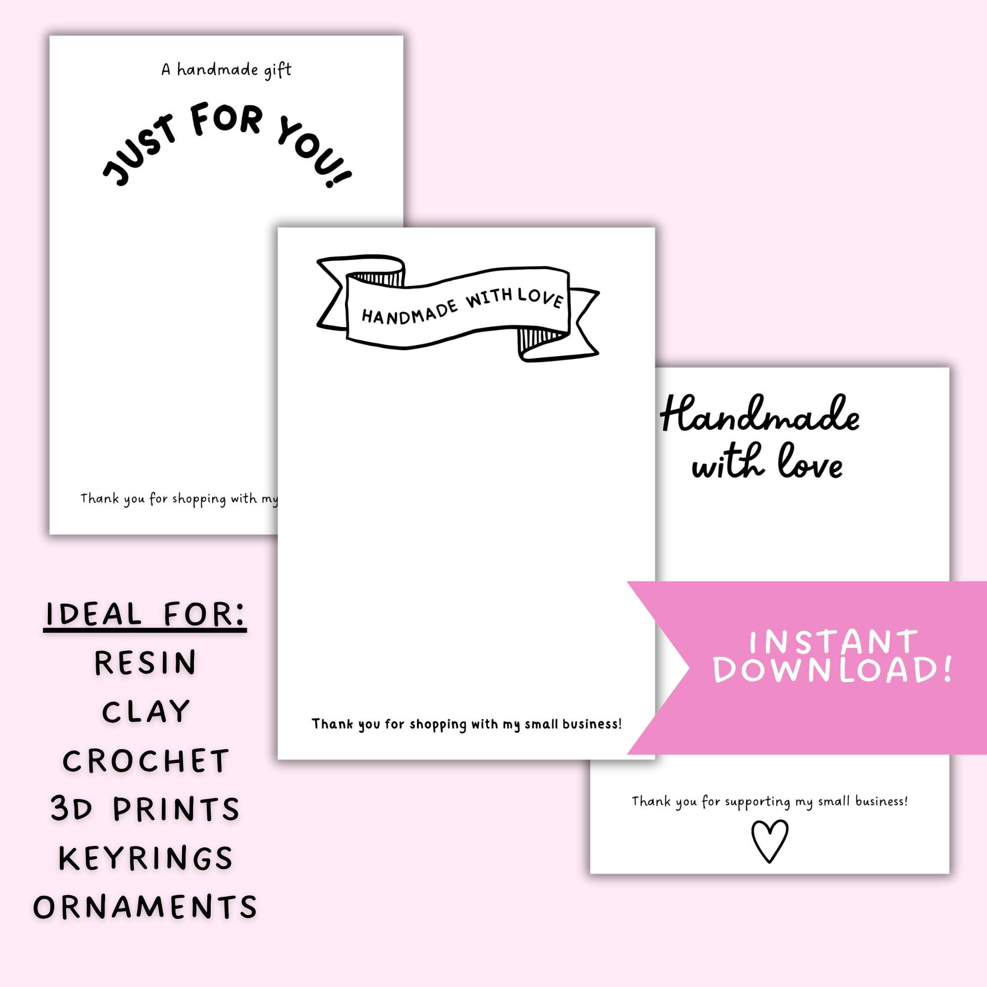 Small Business Display Cards, Printable Display Cards for Resin ...