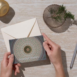 Coffret de cartes postales d'art – Dômes d'Istanbul (Vol. 1) | 8 mosquées illustrées | Architecture islamique et style ottoman