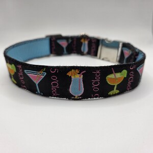 Happy Hour dog collar 1 inch (made to order: All sizes available)