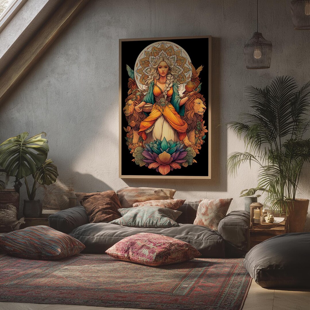 Parvati Gentle Goddess of Devotion - Hindu Pantheon - Art Nouveau Style ...