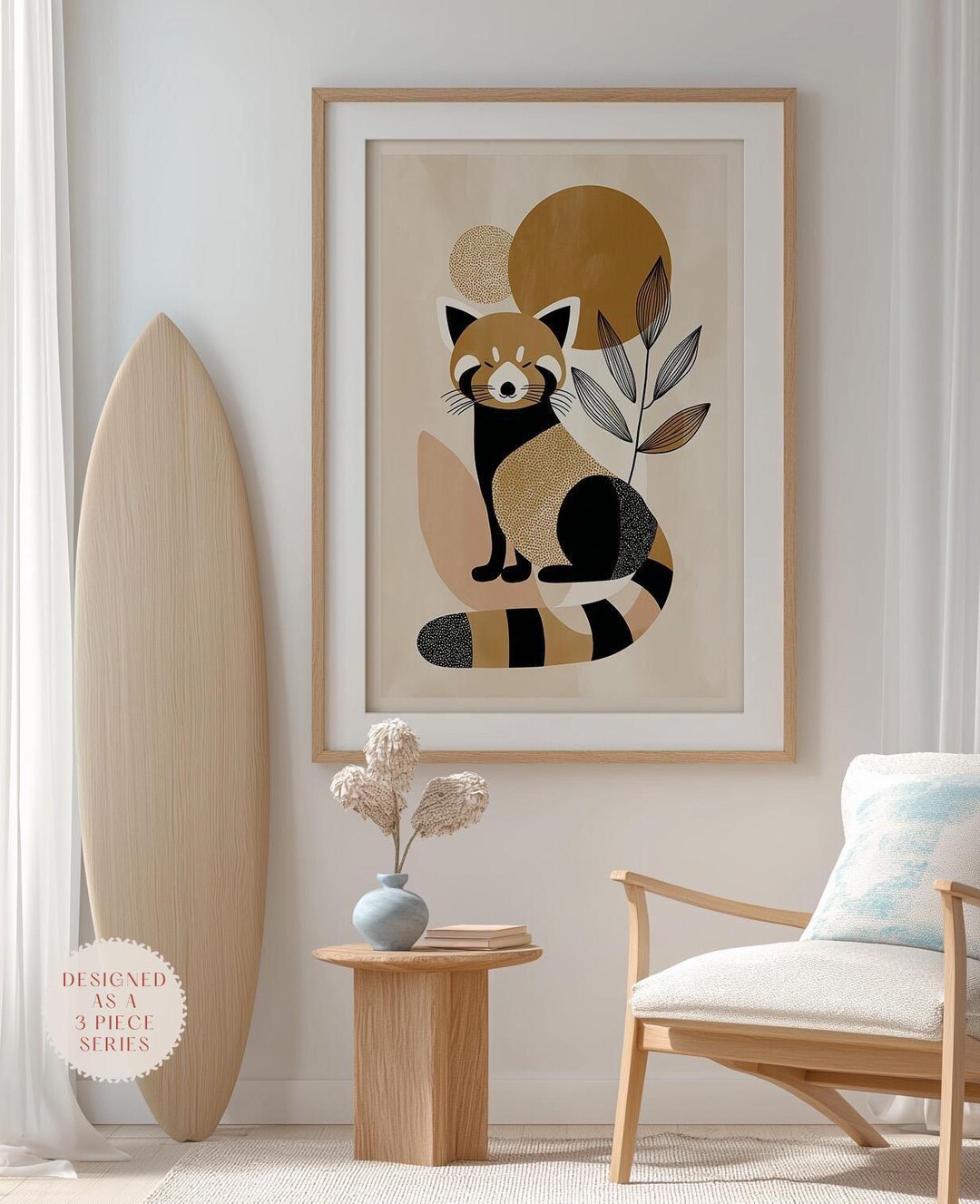 Red Panda Print – Safari Nursery Wall Art – Neutral Scandinavian Home ...