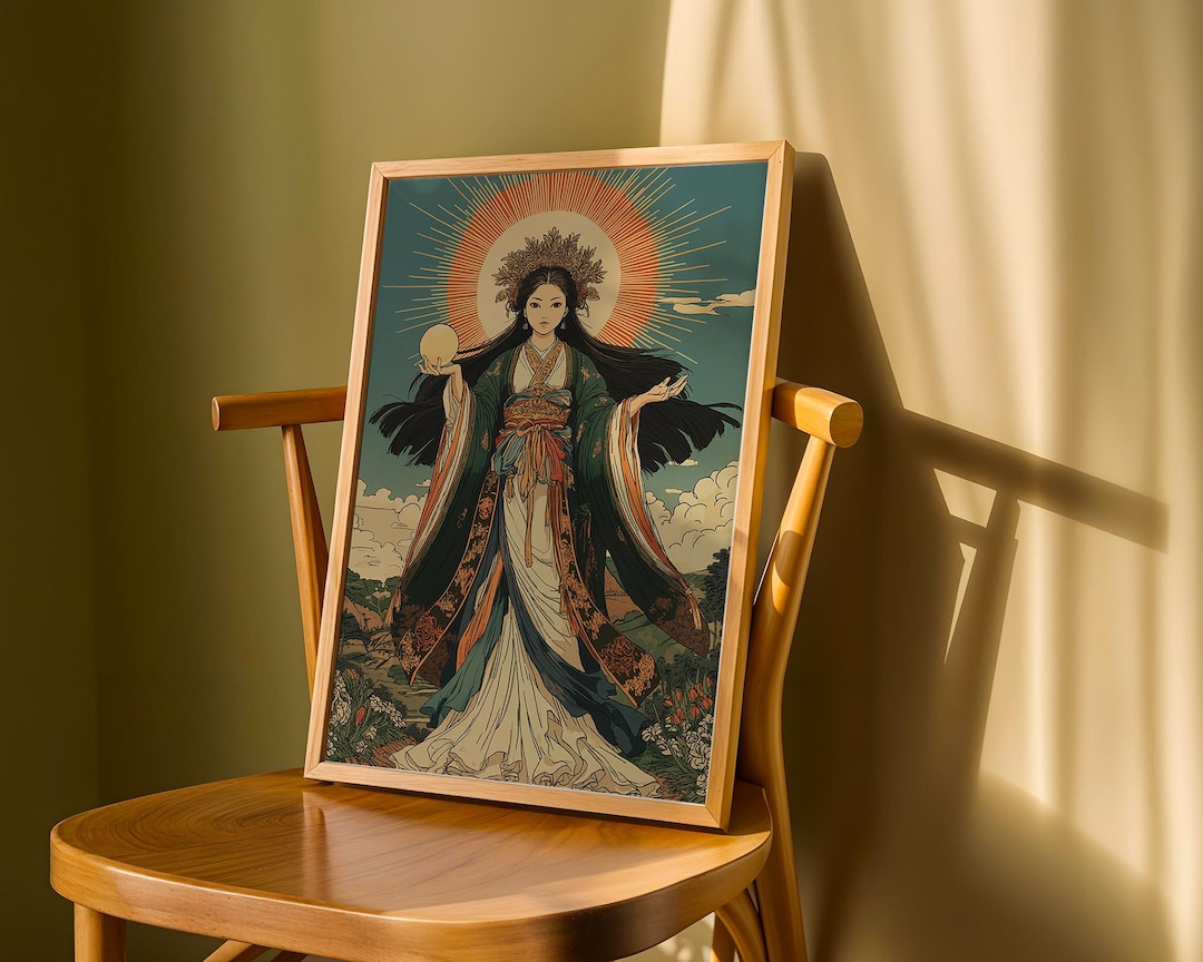 Amaterasu Sun Goddess of Light - Japanese Pantheon - Traditional Ukiyo ...