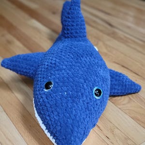 Giant Crochet Shark Plushie | Handmade Stuffed Animal | Ocean-Themed Gift | Soft Amigurumi Toy | Shark Lover Gift