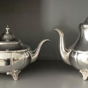 Vintage Silver Plated Teapot & Coffee Pot Set: Mid-Century Modern ESSAY Canada