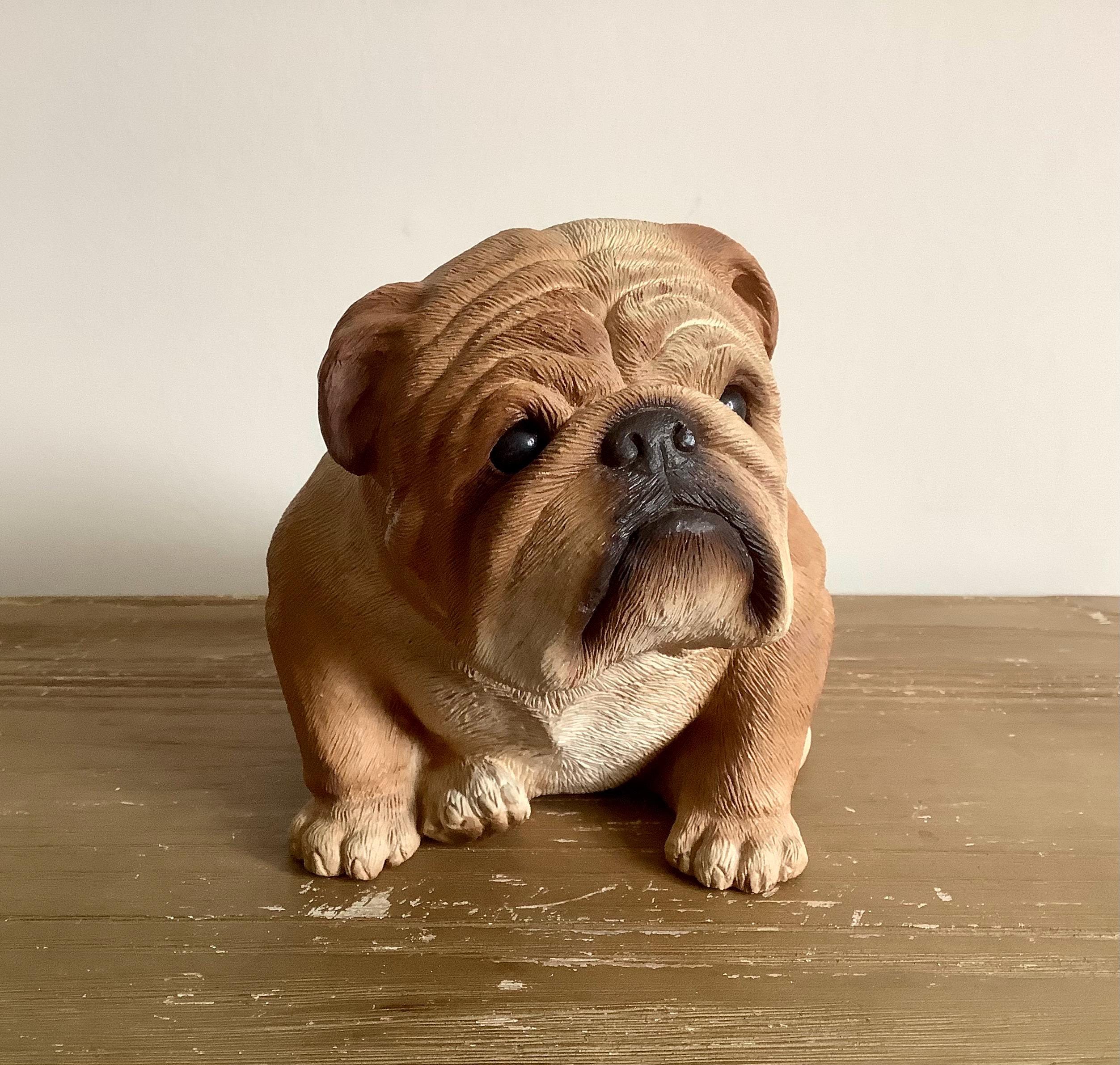 Vintage Sandicast English Bulldog Sculpture: Signed Sandra Brue