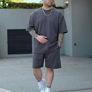 2-Piece Men’s Summer Set | Oversized T-Shirt & Shorts | Casual Vacation Outfit | Streetwear Co-ord | Gift for Him, Dad | Loungewear for Men