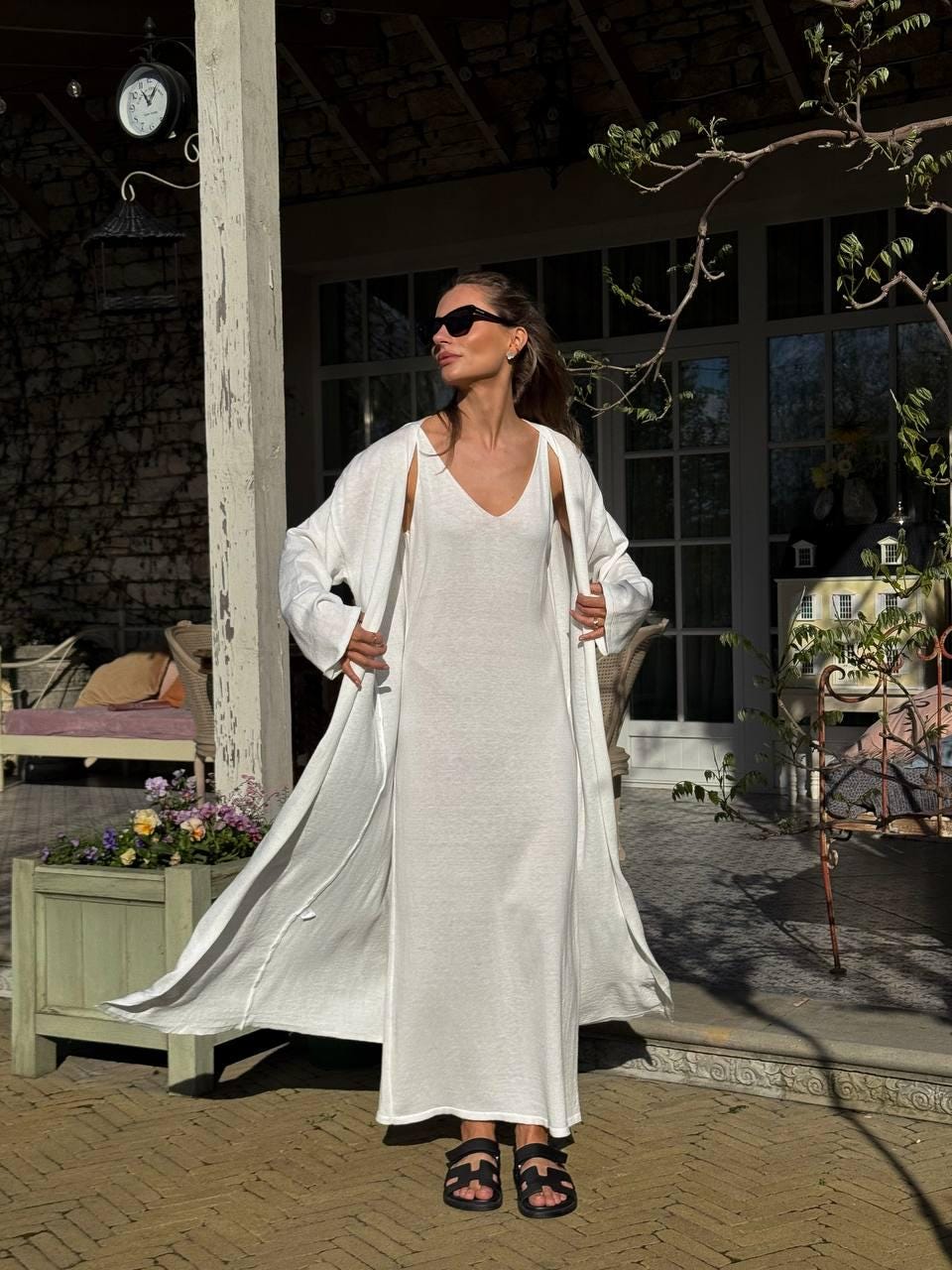 mauve long sleeve maxi dress Wholesale MOQ6 Plus Size Printed V-Neck Long Sleeve Maxi Dress