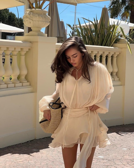mink pink denim dress MINKPINK Ellis Panel Mini neckline with a convenient Brown Leather Oxford Brogue bridal-collection Farbe:Cappuccino