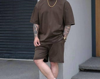 2-Piece Mens Summer Set, Oversized T-Shirt & Shorts, Casual Vacation Outfit, Streetwear Co-ord,Loungewear for Men, Gift for Him, Dad, Friend