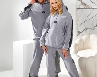 Matching Family Look Fleece Tracksuits – Unisex Oversized Hoodie and Joggers, Cozy Winter Outfit, Gift for Him & Her, Parents, Newlyweds