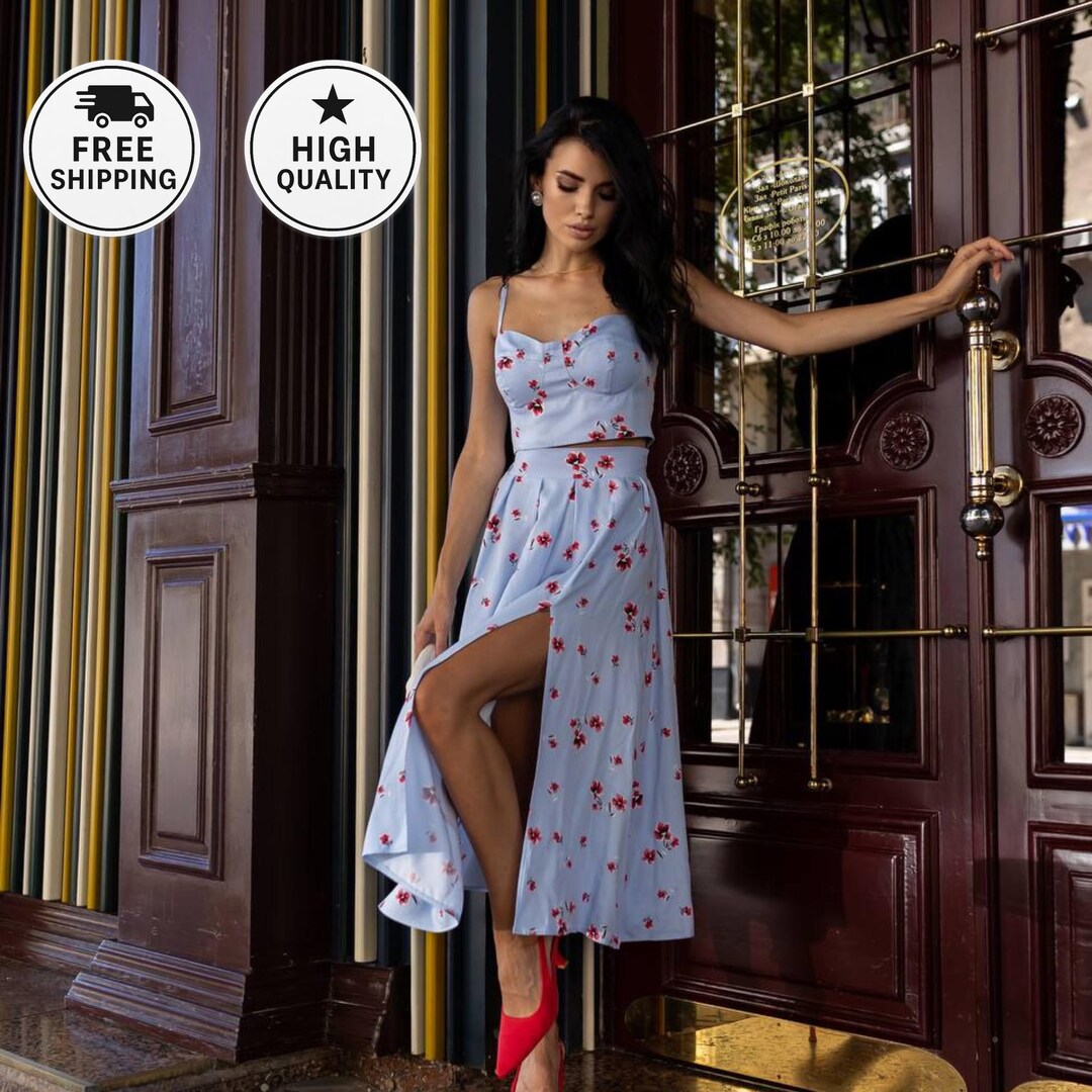 Casual Solid Shirt & Skirt Two-Piece Set main image 0