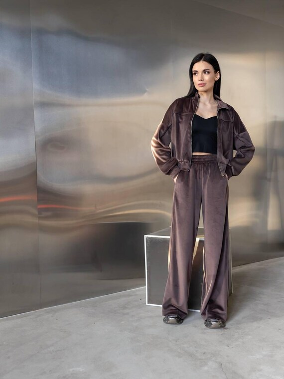 Tracksuit Velvet Lounge Suit Clothing Velour Tracksuit Women Plus