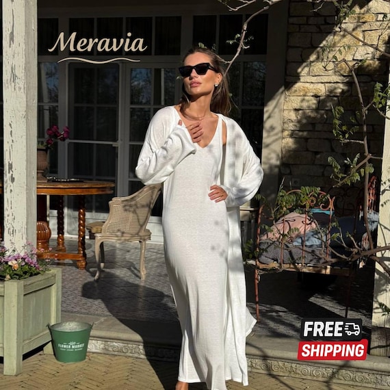 Summer Cotton Dress Set 2 Piece Knit Maxi Outfit for Women With Cardigan, Light Boho Beachwear, Vacation Matching Set, Gift Idea for Mom - Etsy New Zealand Summer Cotton Dress Set 2 Piece Knit Maxi Outfit for Women With Cardigan, Light Boho Beachwear, Vacation Matching Set, Gift Idea for Mom - Etsy New Zealand