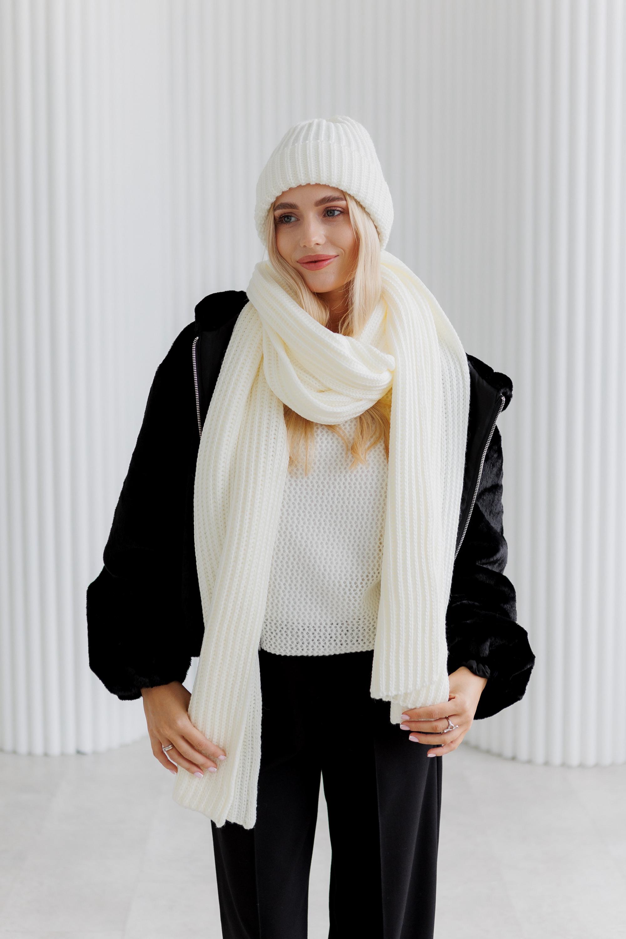 Hat & Scarf Set – Soft Wool Blend Knit Beanie and Long Scarf  display picture 3