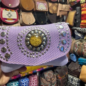 Bolsa de couro marroquina para mulheres | Bolsa de ombro de couro | Bolsa clutch de couro boho | Couro legítimo feito à mão | Carteira de mão de couro