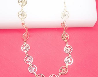 18K Gold Filled Tree of Life Necklace: Symbolic Charm Pendant