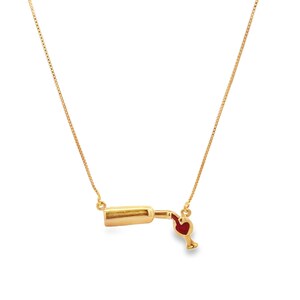 18K Gold Filled Heart Pendant Necklace: Box Chain, 16"