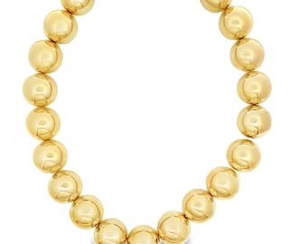 13mm Gold Filled Beaded Choker: Chunky Statement Necklace
