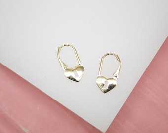 Leverback Heart Lock-bedeloorbellen | Hefboomoorbellen met hartvergrendeling | Bedel oorbellen hart hangslot | Groothandel sieraden (L212)