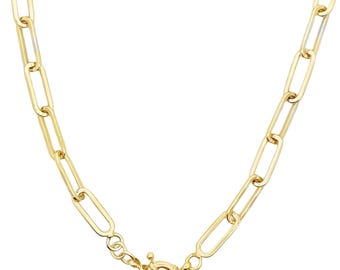 18K Gold Filled Paperclip Chain Toggle Necklace - 6mm