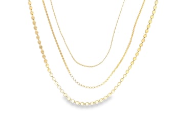 Collar de disco laminado relleno de oro de 18 quilates: joyería geométrica moderna