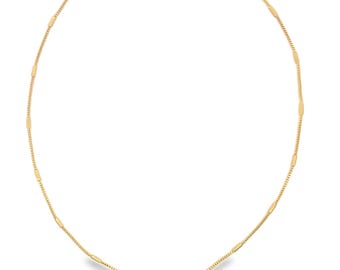 Box Chain With Gold Tube | Gold Tube Accent Box Chain | Geometric Link Necklace | Modern Layered Jewelry | Wholesale Jewelry (F117)