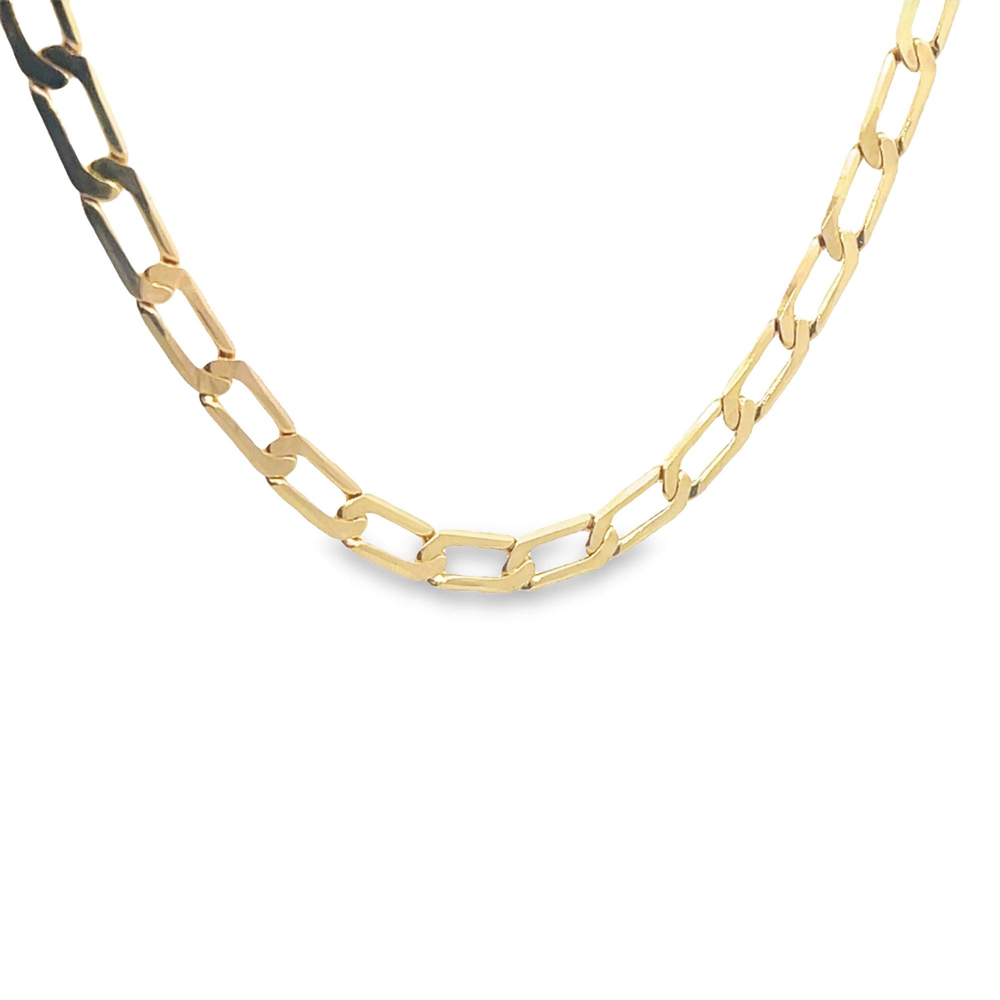 4mm Flat Long Link Cuban Chain | Slim Flat Cuban Necklace | Elongated ...