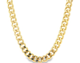 9mm Curb Cuban Link Chain | Thick Cuban Chain Necklace | Heavy Curb Link Chain | Men's Chunky Cuban Chain | Wholesale Jewelry (F45)