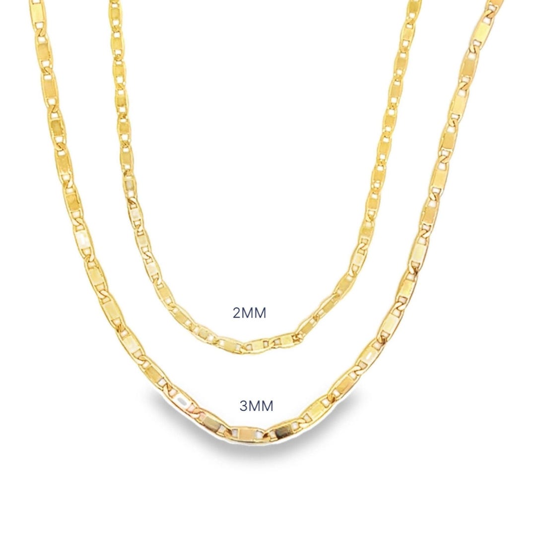 Diamond Cut Flat Mariner Chain | Faceted Mixed Link Chain | Flat Stud ...