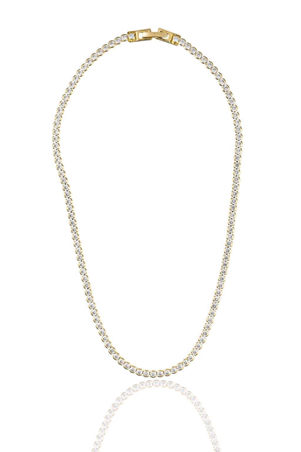 3mm Diamond Tennis Necklace | CZ Tennis Chain | 3mm Sparkle
