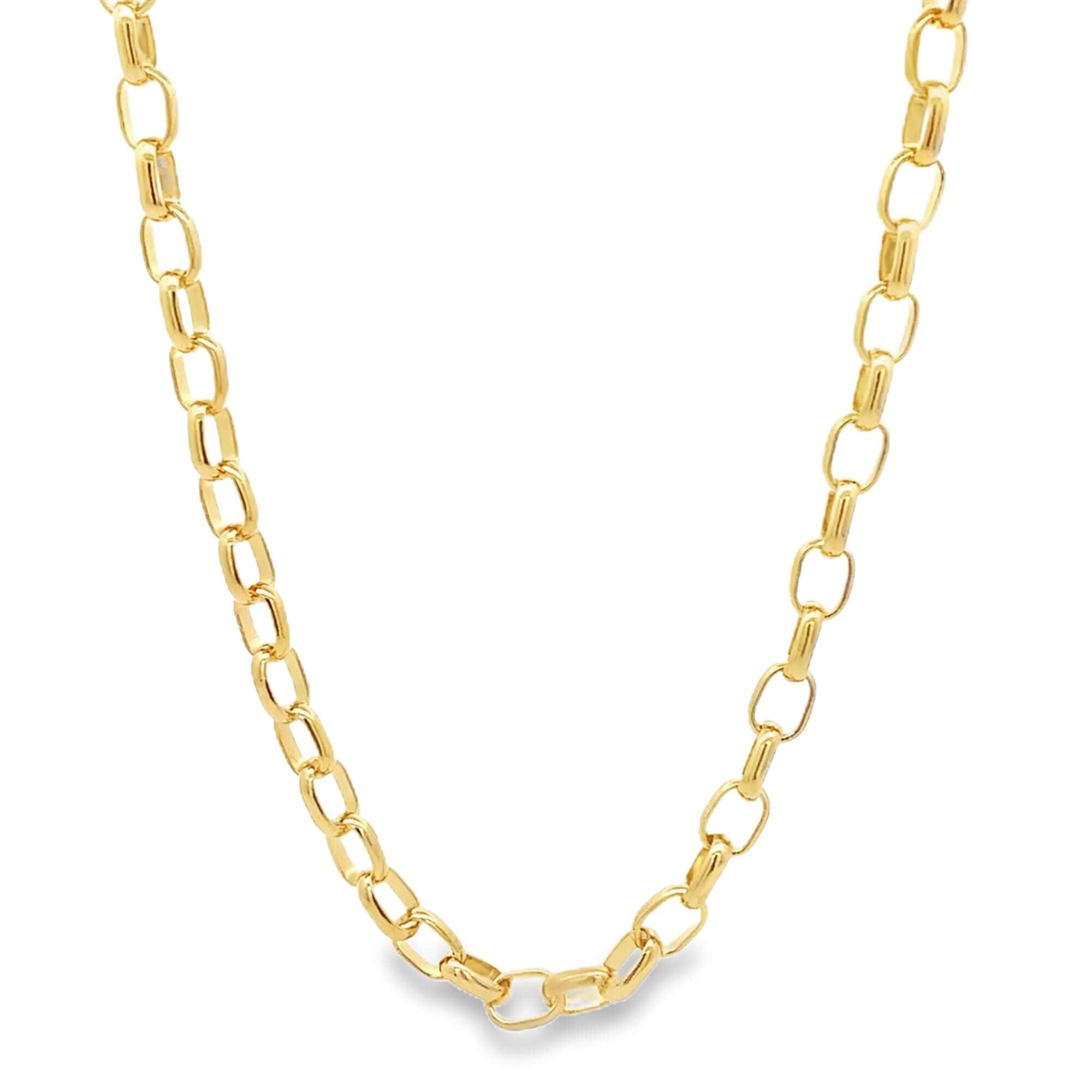 18Kゴールドフィルドオーバルケーブルリンクチェーンネックレス：5mm