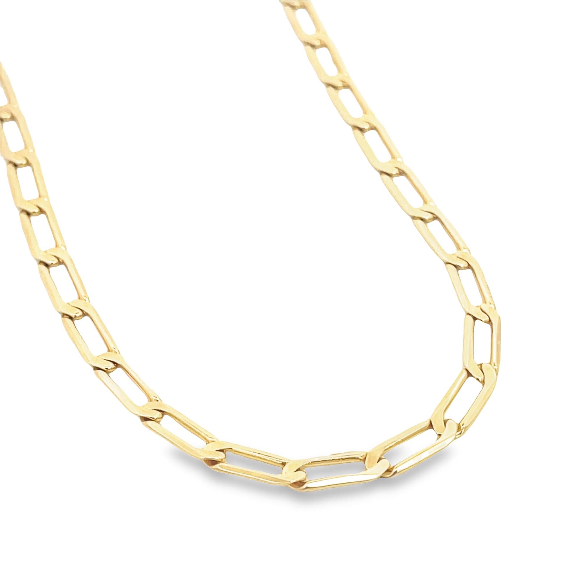 4mm Flat Long Link Cuban Chain | Slim Flat Cuban Necklace | Elongated ...