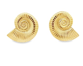 Pendientes de concha en espiral / Pendientes de concha en espiral / Pendientes náuticos en espiral / Joyería al por mayor (L216A/L67A)
