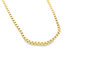 2mm Smooth Open Box Chain | Cube Link Chain | Geometric Box Chain | Square Link Necklace | Wholesale Jewelry (F118-119)